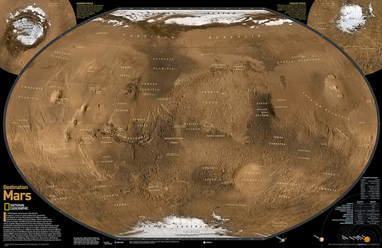 Map National Geographic Mars Wall Map (31.25 X 20.25 In) Book