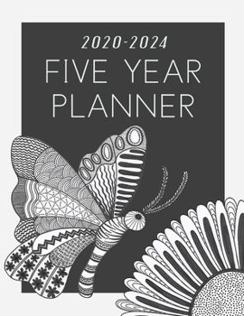 2020 - 2024 Five Year Planner: 60 Months Appointment Calendar 5 year Monthly Planner 8.5 x 11 Business Planners | Journal Agenda Schedule | Butterfly Flowers Cover