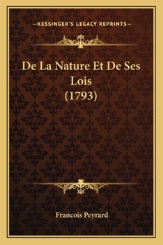 Paperback De La Nature Et De Ses Lois (1793) [French] Book