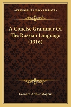 Paperback A Concise Grammar Of The Russian Language (1916) Book