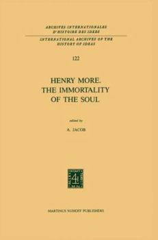 Paperback Henry More. the Immortality of the Soul: Edited with an Introduction and Notes Book