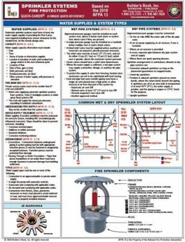 Pamphlet Sprinkler Systems Fire Protection Quick-Card Based on 2019 NFPA 13 Book