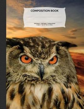 Wise Owl Sunset Composition Notebook, College Ruled : 100 Sheets / 200 Pages, 9-3/4 X 7-1/2
