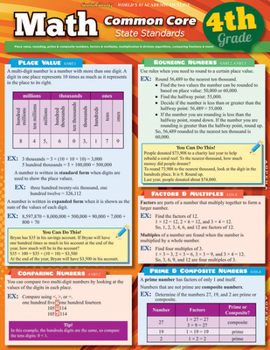 Cards Math Common Core 4th Grade Book