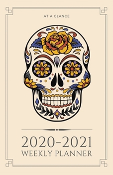 Paperback At a Glance 2020-2021 Weekly Planner: Blue Floral Skull Design 2 Year / 24 Month Pocket Planner for Purse - Jan 2020 - Dec 2021 Calendar - Size: 5.5" Book