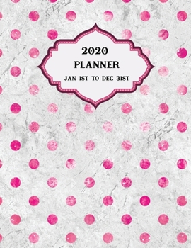 Paperback 2020 Planner Weekly and Monthly Marble Pink Dots: January to December Calendar Book