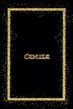 Camila: Name Camila Monogram Notebook - 120 Pages - Size 6x9, Soft Cover, Matte Finish- Gold Confetti Glitter Monogram Blank Lined Note Book, Writing Pad, Journal or Diary Kids, Girls Men & Women