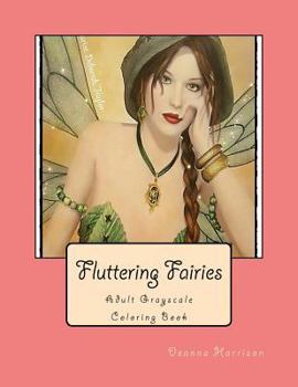 Paperback Fluttering Fairies: Adult Grayscale Coloring Book