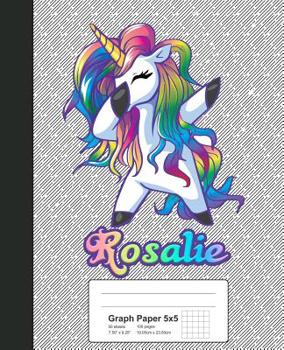 Graph Paper 5x5: ROSALIE Unicorn Rainbow Notebook