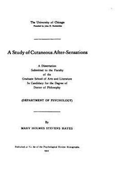 Paperback A Study of Cutaneous After-sensations Book