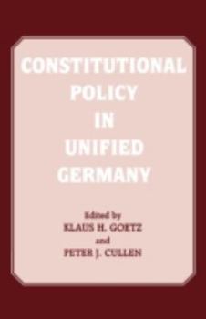 Paperback Constitutional Policy in Unified Germany Book