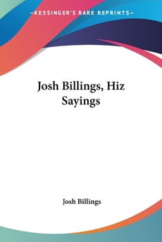 Paperback Josh Billings, Hiz Sayings Book