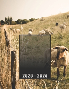 Paperback 2020 - 2024: 60 Months Calendar / 5 Year Monthly Planner / Agenda (Jan - Dec), notepad organizer / sheep herd photo Book