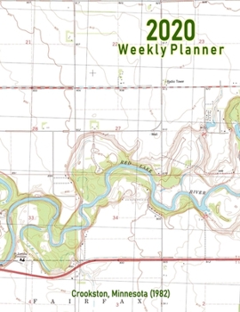 2020 Weekly Planner: Crookston, Minnesota (1982): Vintage Topo Map Cover