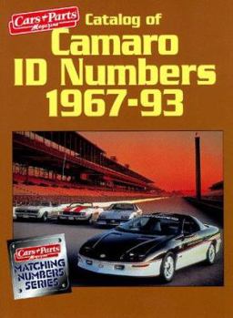 Paperback Catalog of Camaro Id Numbers: 1967-1993 Book
