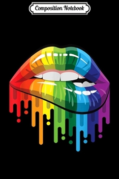 Composition Notebook: LGBT Rainbow Lip Gay Pride LGBTQ Lips Men Women Gift  Journal/Notebook Blank Lined Ruled 6x9 100 Pages