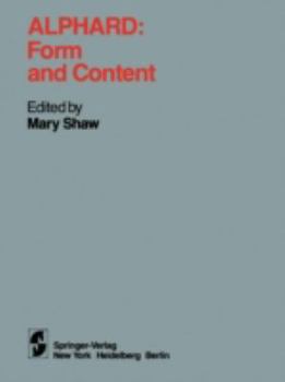 Paperback Alphard: Form and Content: Form and Content Book