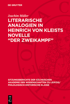 Hardcover Literarische Analogien in Heinrich Von Kleists Novelle "Der Zweikampf" [German] Book