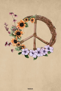 Notebook: Peace Sign Journal Happiness Kindness Joyful Composition Book Happy Gift