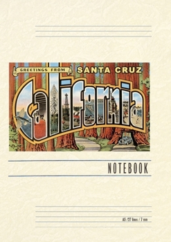 Paperback Vintage Lined Notebook Greetings from Santa Cruz, California, Redwoods Book