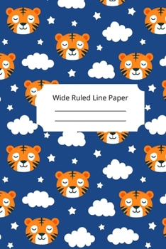 Cute Sleep Tiger Theme Wide Ruled Line Paper
