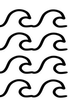 Wave Notebook: College Ruled Line Paper Pages Journal 6 x 9 Inches (15,2 x 22,9 cm) - I Love The Oceans of the World Gift Idea - Surfer, Traveler or Backpacker Booklet (NATURE PRINT)