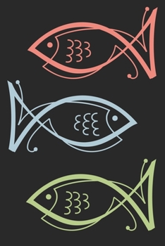 Notes: Fish symbol, Christian symbols, jesus fish symbol, spiritual diary, notebook with fish. Format A5, 120 pages, discreet light grey lined.