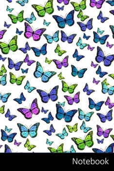 Paperback Notebook: Butterflies, Pattern, Background, Colorful Notebook / Journal / Diary / Composition book - 6 x 9 inches (15,24 x 22,86 Book