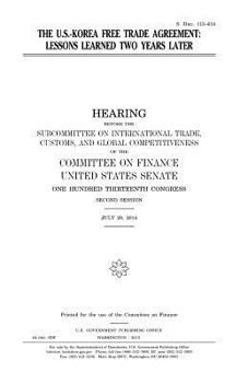 U.S.-Korea free trade agreement : lessons learned two years later