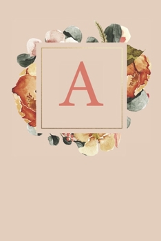 A: Peach Monogram Sketchbook | 110 Sketchbook Pages (6 x 9) | Floral Watercolor Monogram Sketch Notebook | Personalized Initial Letter Journal | Monogramed Sketchbook