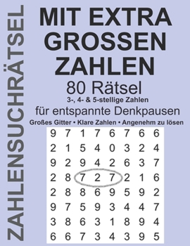 Paperback Zahlensuchspiel: mit EXTRA GROSSEN Zahlen [German] Book