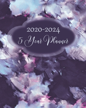 Paperback 2020-2024 5 Year Planner: Pretty Purple Paper Mache Design: Monthly Yearly Schedule Organizer (60 Months): Agenda Calendar For The Next 5 Years Book