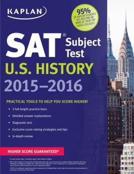 Paperback Kaplan SAT Subject Test U.S. History 2015-2016 (Kaplan Test Prep) Book
