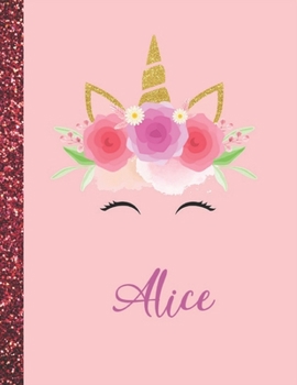 Paperback Alice: Alice Marble Size Unicorn SketchBook Personalized White Paper for Girls and Kids to Drawing and Sketching Doodle Takin Book