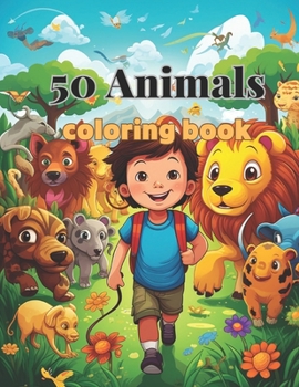 Paperback 50 Animals coloring book kids 8-12 Book