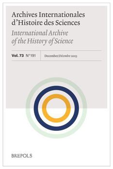 Paperback Archives Internationales d'Histoire Des Sciences 73/2, 2023 [Italian] Book