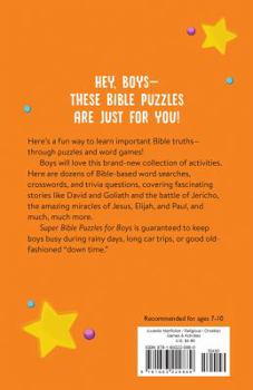 Paperback Super Bible Puzzles for Boys Book