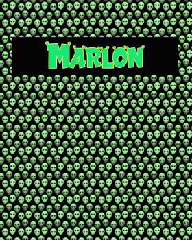 Paperback 120 Page Handwriting Practice Book with Green Alien Cover Marlon: Primary Grades Handwriting Book