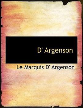 Paperback D' Argenson [French] Book