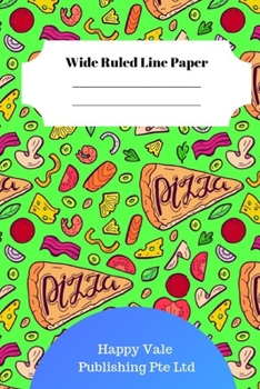 Paperback Cute Pizza Theme Wide Ruled Line Paper Book
