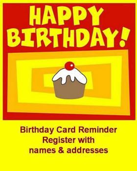 Paperback Birthday Card Reminder Register with names & addresses Book