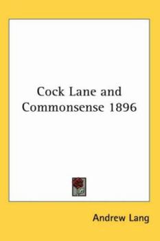 Paperback Cock Lane and Commonsense 1896 Book