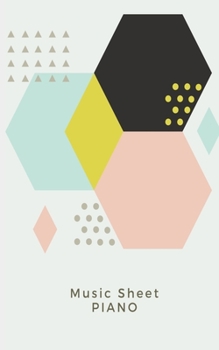 Music sheet for Piano: 100 Music paper, blank piano stave, piano score. Perfect gift for piano players.