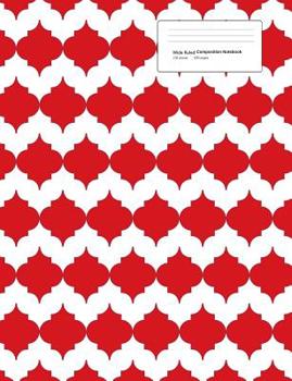 Paperback Wide Ruled Composition Notebook 100 Sheets 200 Pages: Red Trellis Design Book