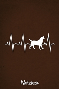 Notizbuch: Braunes kariertes Labrador Retriever Herzschlag Hunde Notizheft ca DIN A5 weiß kariert 110 Seiten (German Edition)