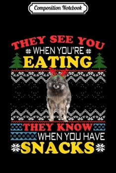 Composition Notebook: Keeshond Dog Eatting Snack Christmas 2019  Journal/Notebook Blank Lined Ruled 6x9 100 Pages