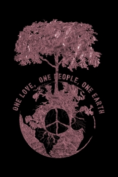 Paperback Notebook: World Peace Sign Tree Earth Day Hippie Environment One Love Black Lined Journal Writing Diary - 120 Pages 6 x 9 Book