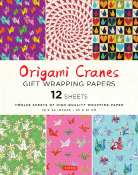Misc. Origami Cranes Gift Wrapping Papers - 12 Sheets: 18 X 24 Inch (45 X 61 CM) Wrapping Paper Book