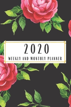 Paperback 2020 Weekly And Monthly Planner: Pretty Floral Planner Gifts Lesson Student Study Teacher Plan book Peace Happy Productivity Stress Management Time Ag Book