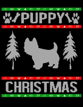 Puppy Christmas: West Highland Terrier Lover Gift Blank Notebook 8.5X11 100 Pages Scrapbook Sketch Notebook